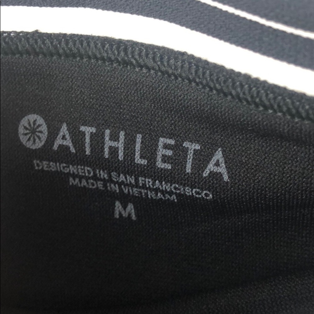 Athleta Black Floral Bikini Bottom with Striped Waistband - Picture 8 of 13